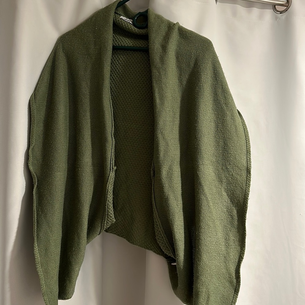 Army Green open Front Cardigan